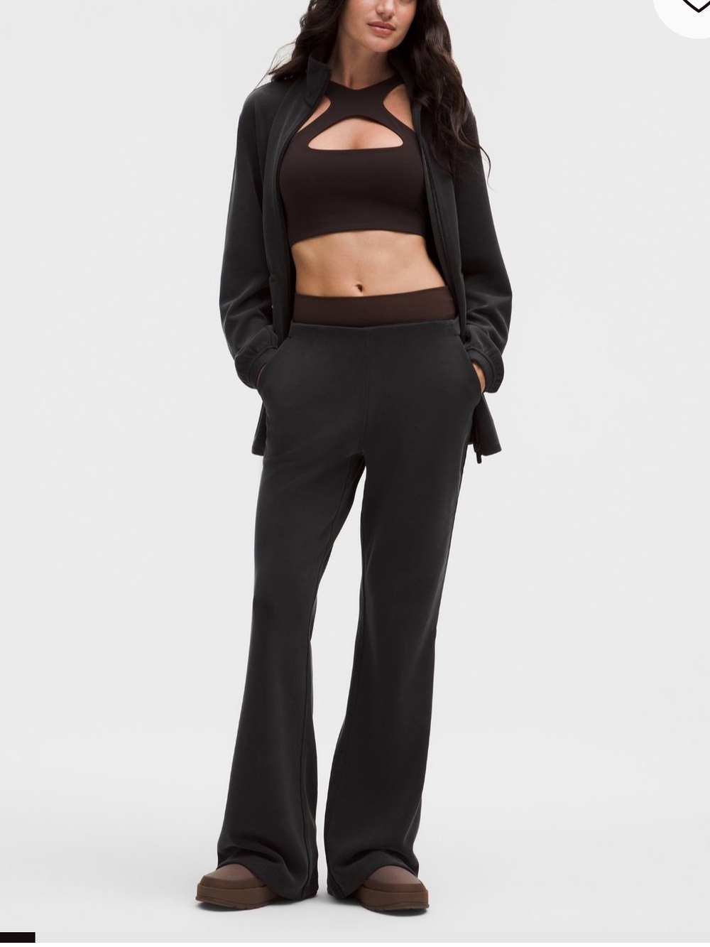 lululemon brushed softstream Black Flared Mid-Rise Pants